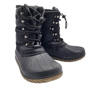 High Sierra Blaine Black Boots Toggle Closure Rubber Soles Elastic Laces Boys 13